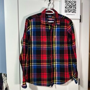 CHAPS heavy weight plaid button up shirt gorgeous plaid rich colours